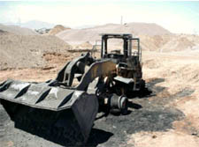 Photo of burned Loader