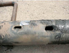 Photo of ruptured gas line