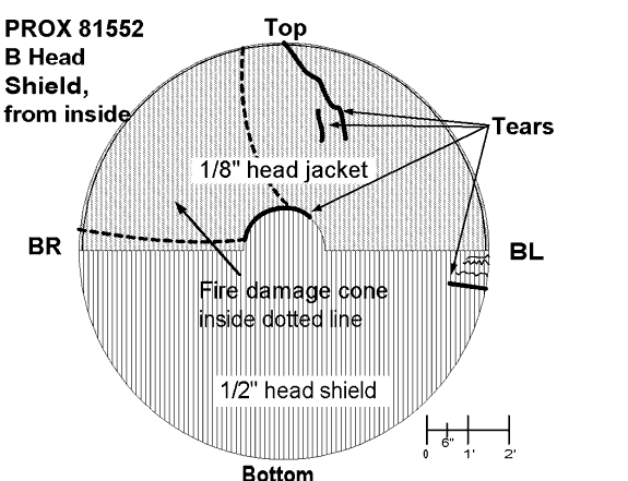 Appendix A1 - View of damage to head shield on B end of car PROX 81552