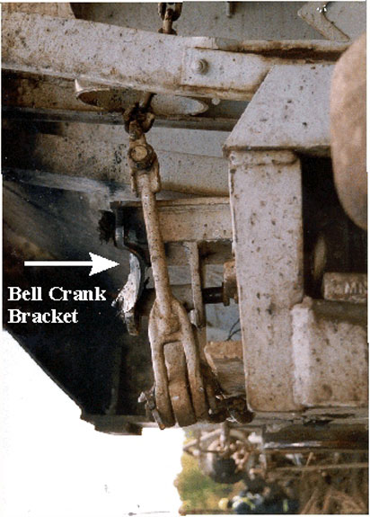 Figure 12 - Damage to hand brake bell crank bracket on car GATX 9367