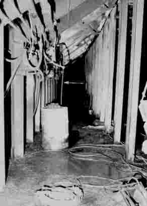 Showing Disconnected hydraulic hose